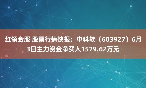 红领金服 股票行情快报：中科软（603927）6月3日主力资金净买入1579.62万元